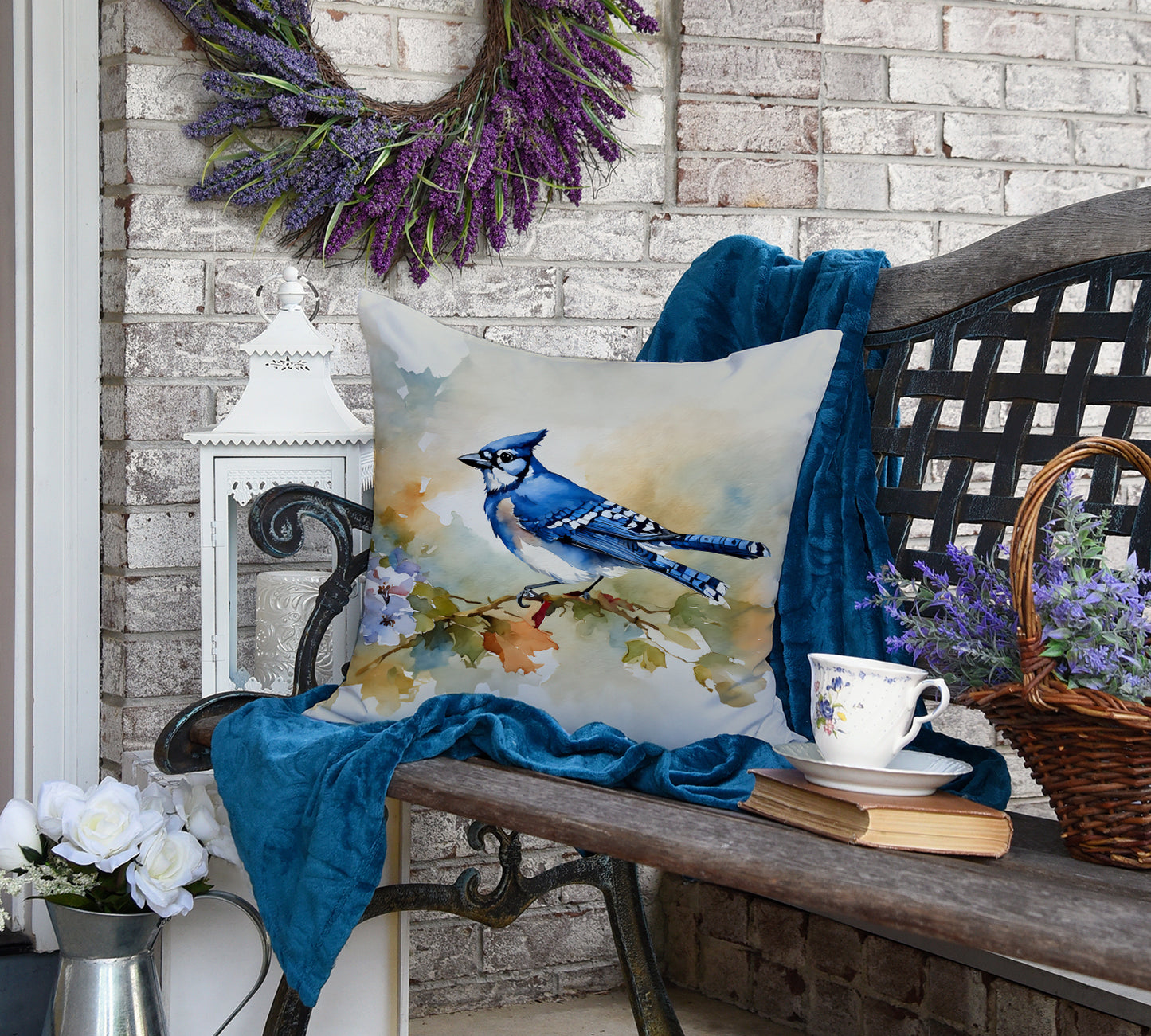 Blue Jay Throw Pillow