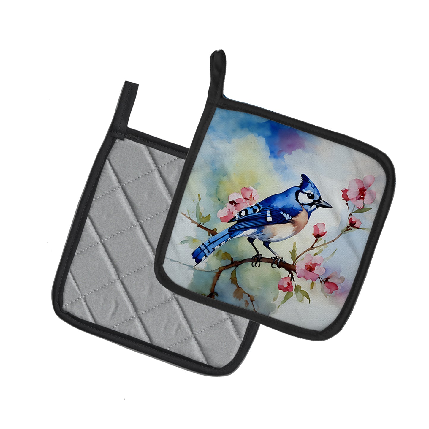 Blue Jay Pair of Pot Holders