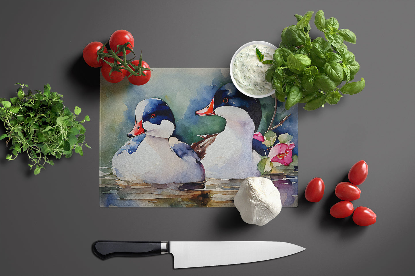 Bufflehead Glass Cutting Board