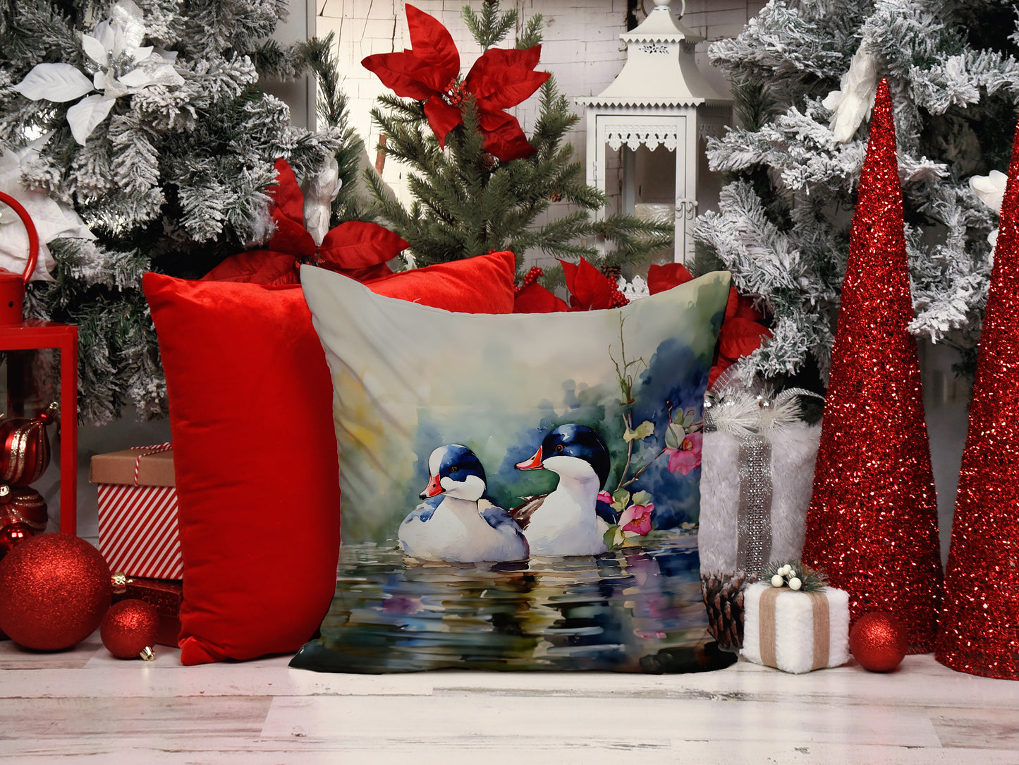 Bufflehead Throw Pillow