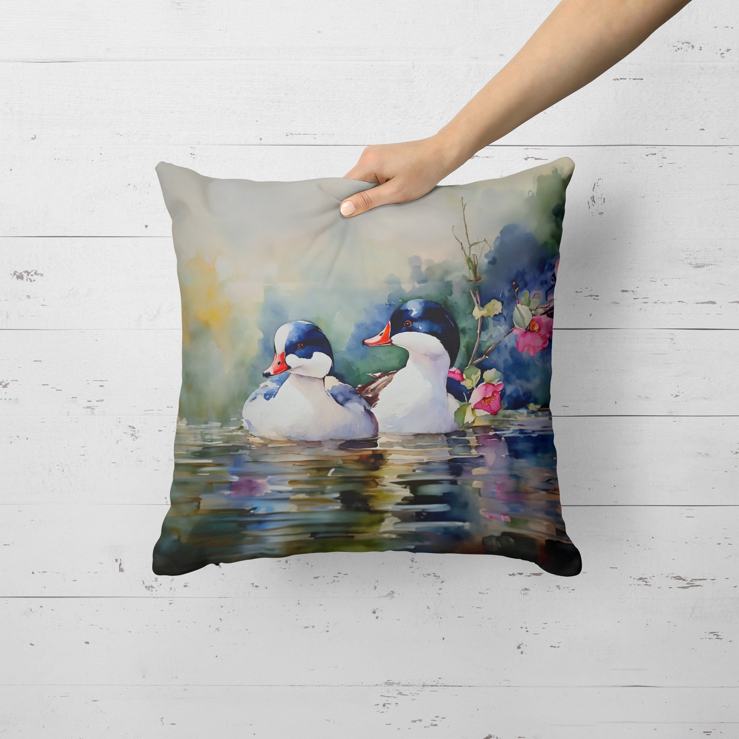 Bufflehead Throw Pillow