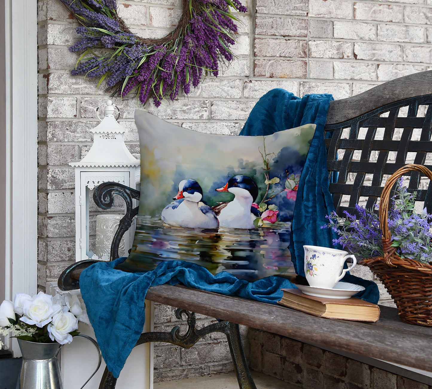 Bufflehead Throw Pillow