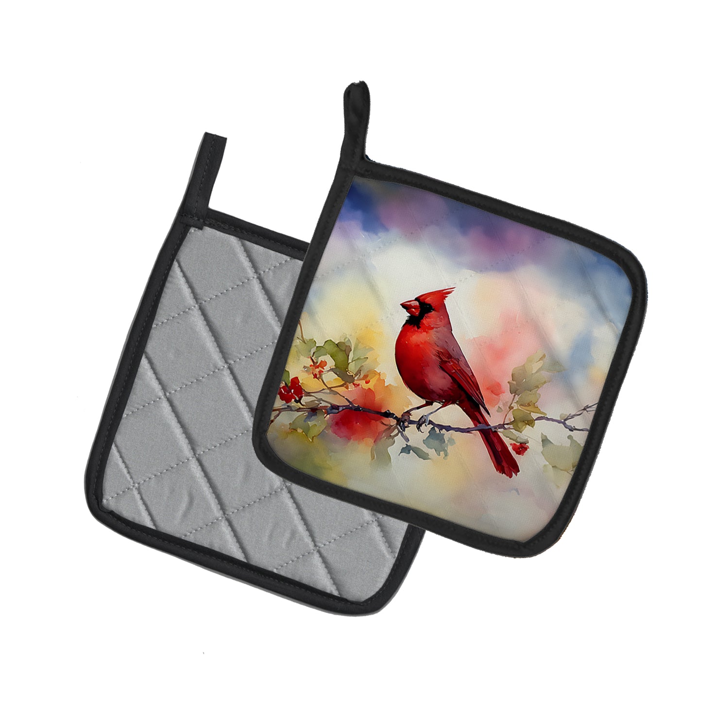 Cardinal Pair of Pot Holders