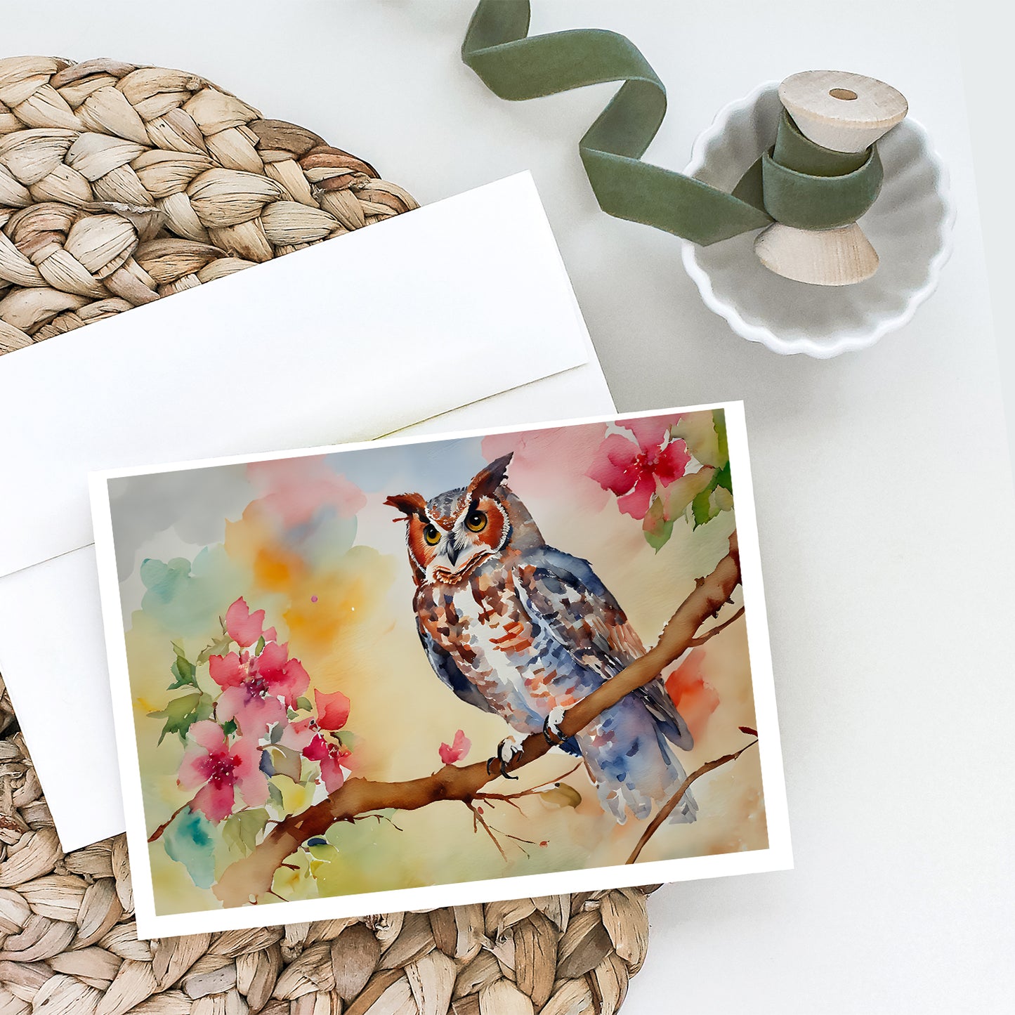 Eastern Screech Owl Greeting Cards Pack of 8