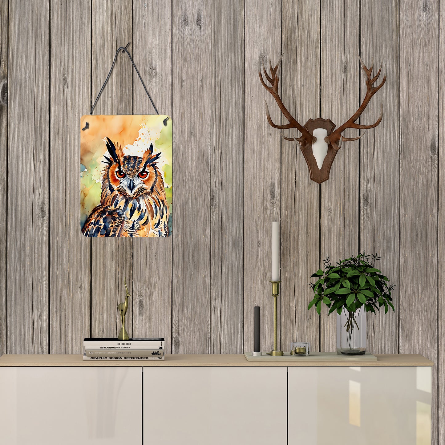 Eurasian Eagle Owl Wall or Door Hanging Prints