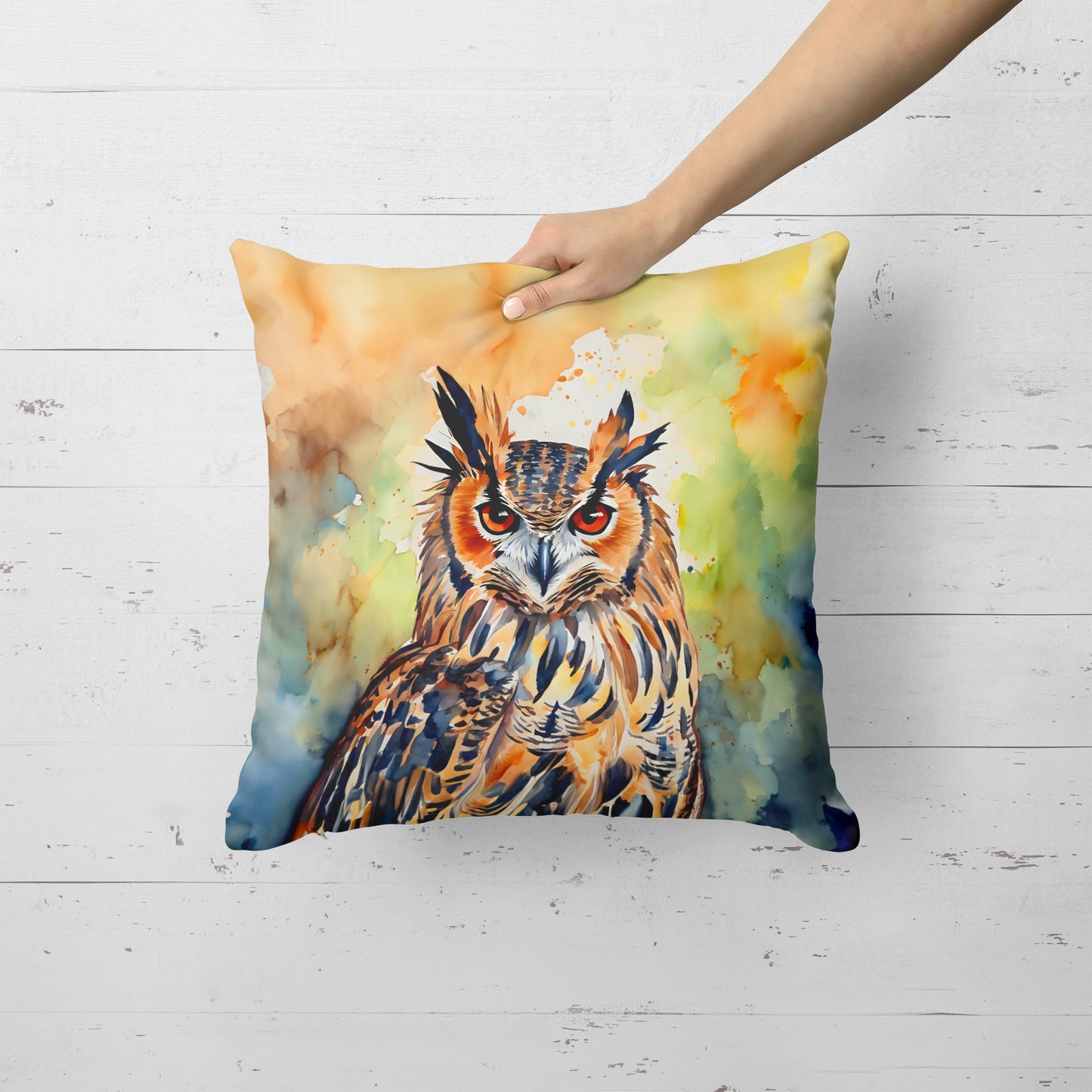 Eurasian Eagle Owl Throw Pillow