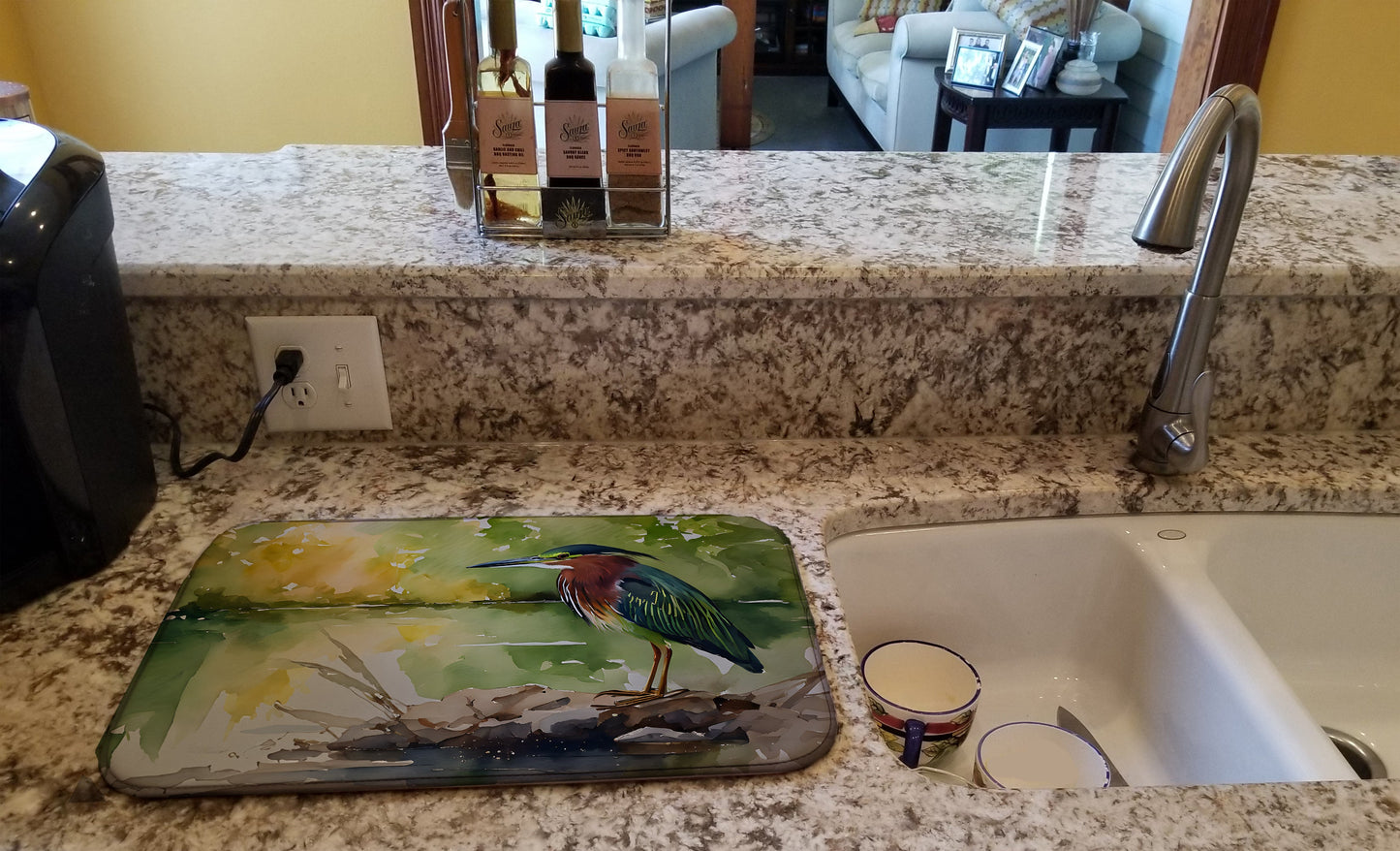 Green Heron Dish Drying Mat