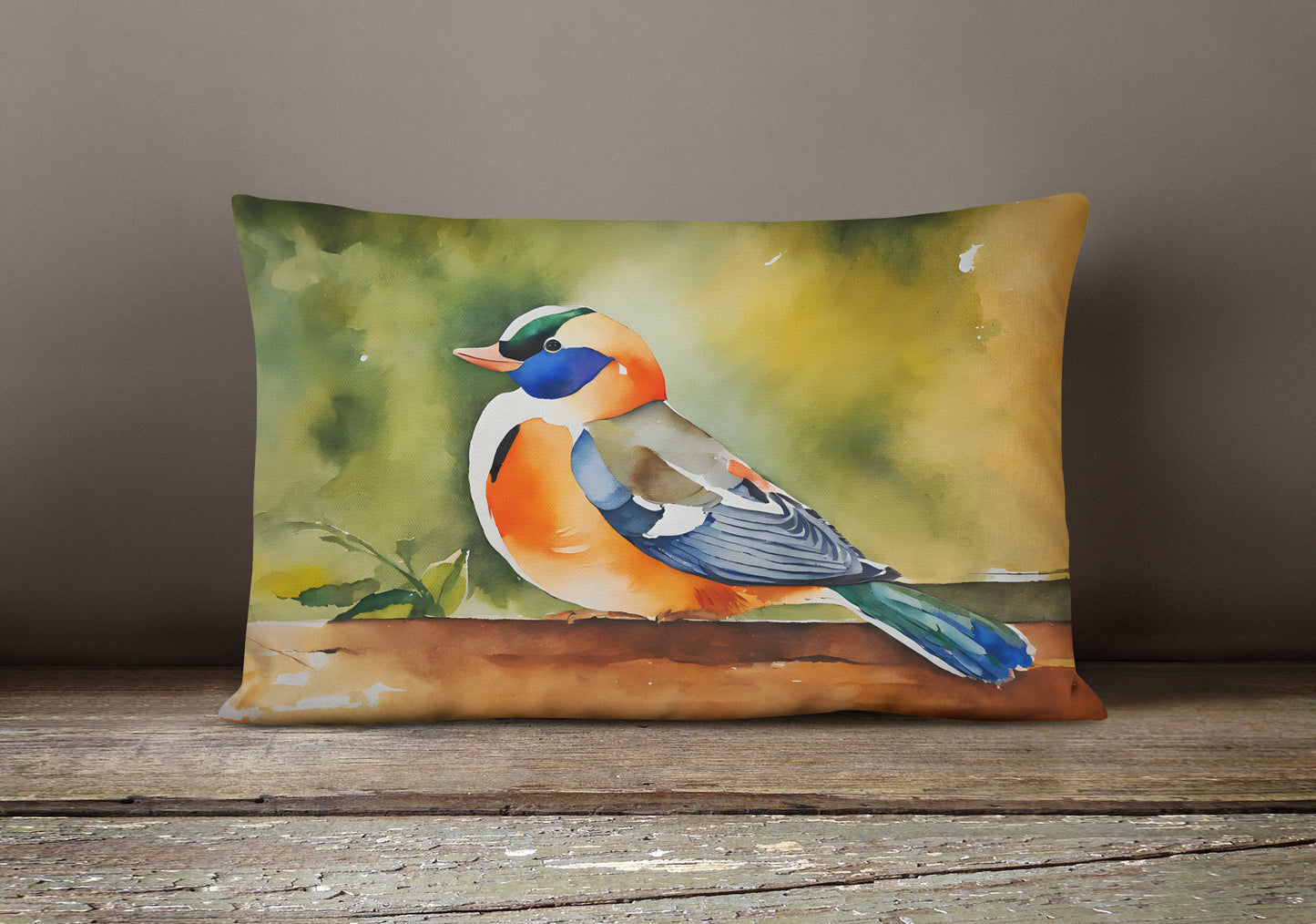 Mandarin Duck Throw Pillow
