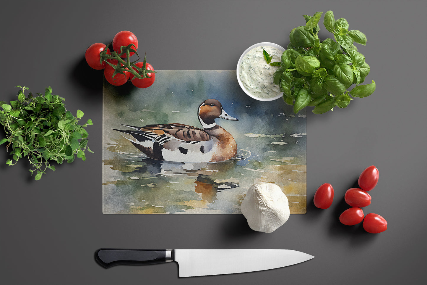 Northern Pintail Glass Cutting Board