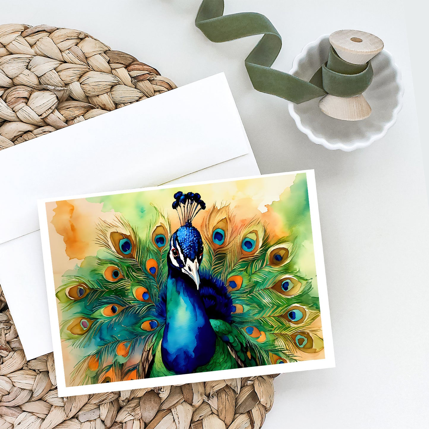 Peacock Greeting Cards Pack of 8