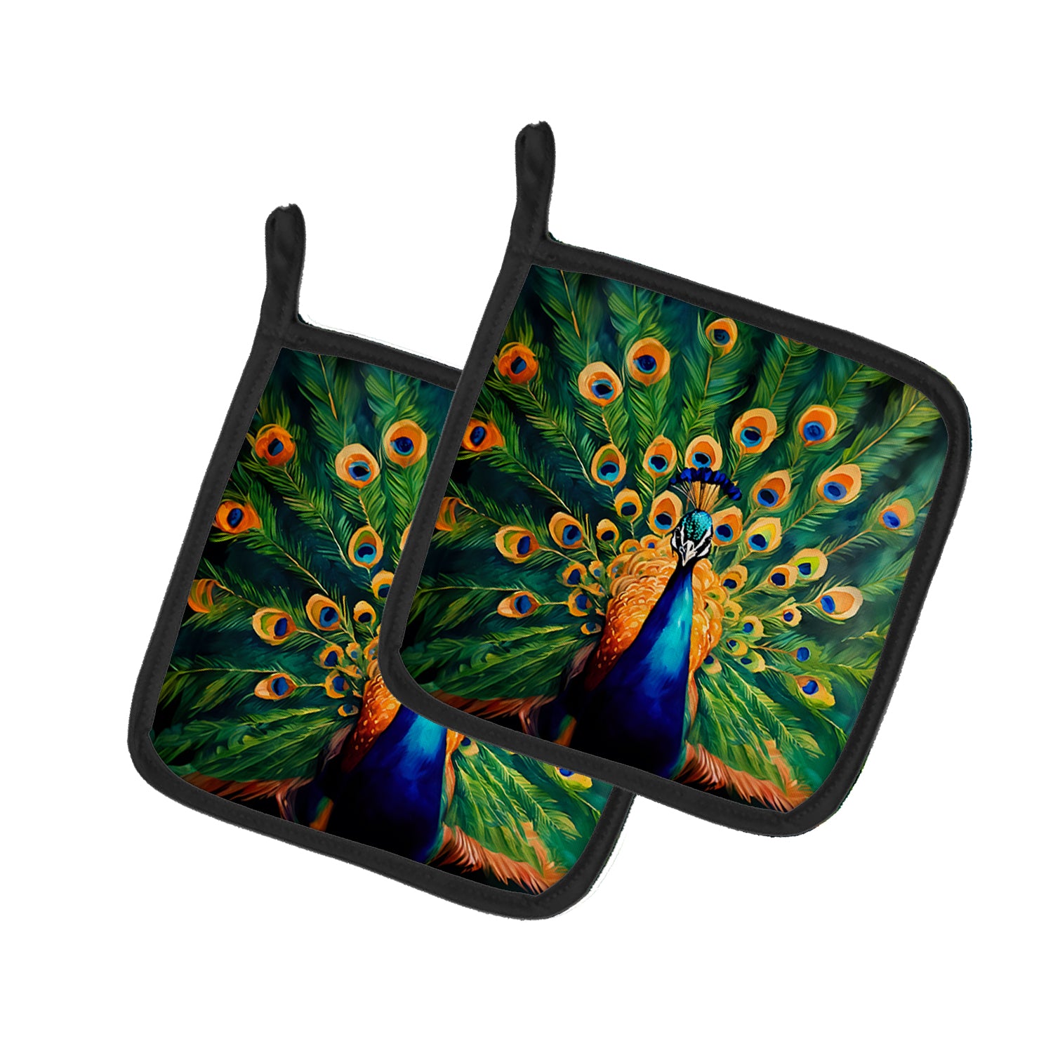 Buy this Peacock Pair of Pot Holders