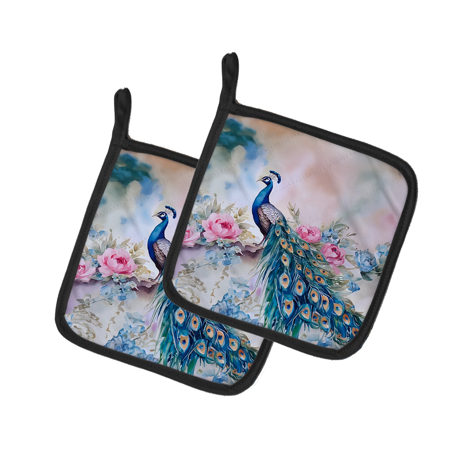 Buy this Peacock Pair of Pot Holders