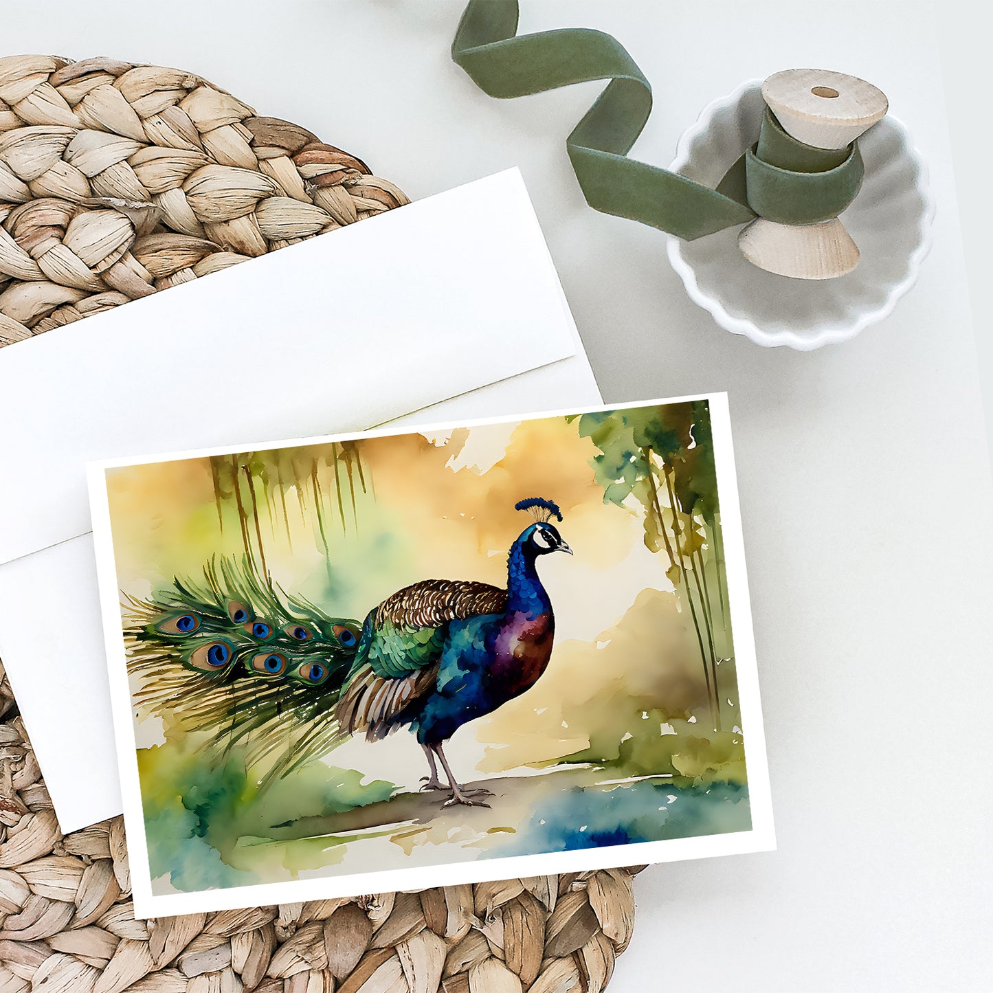 Peacock Greeting Cards Pack of 8