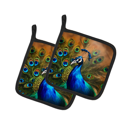 Buy this Peacock Pair of Pot Holders