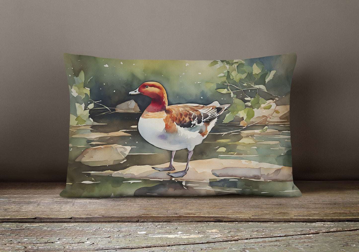 Redhead Duck Throw Pillow
