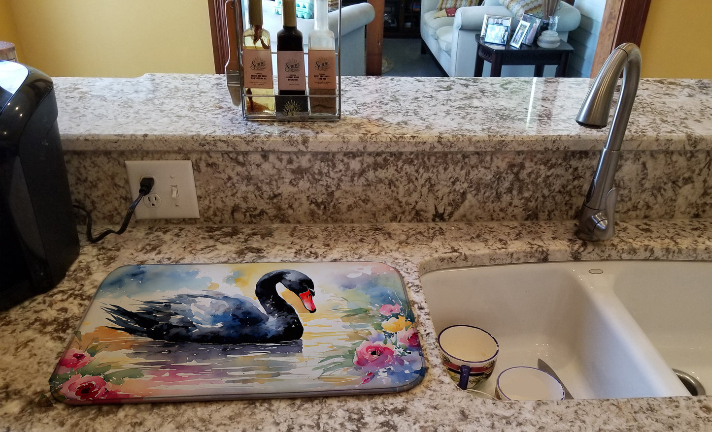 Black Swan Dish Drying Mat