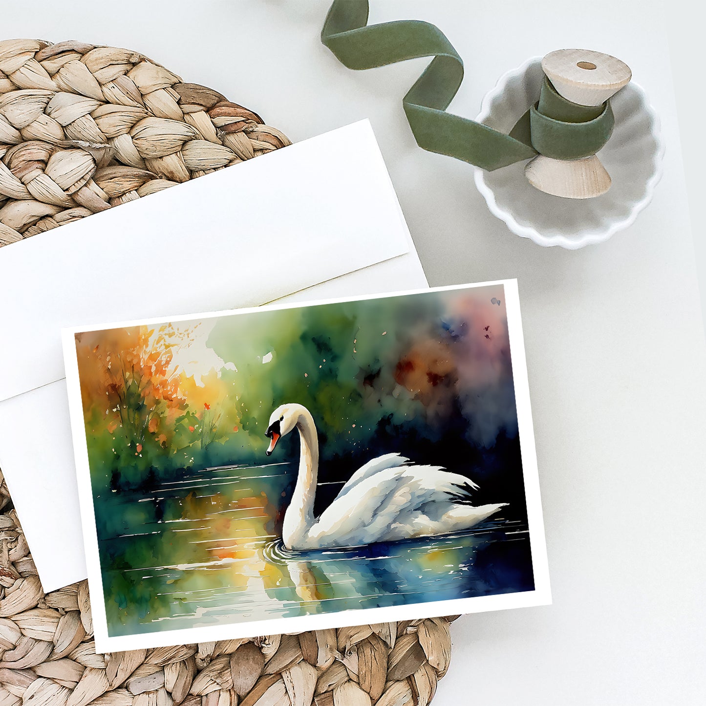 Swan Greeting Cards Pack of 8