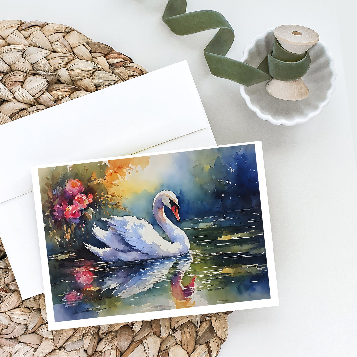 Swan Greeting Cards Pack of 8