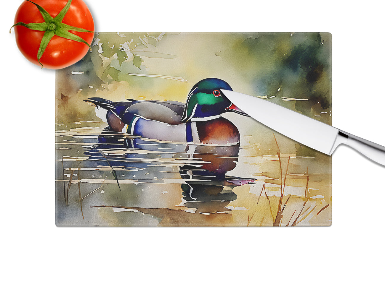Wood Duck Glass Cutting Board