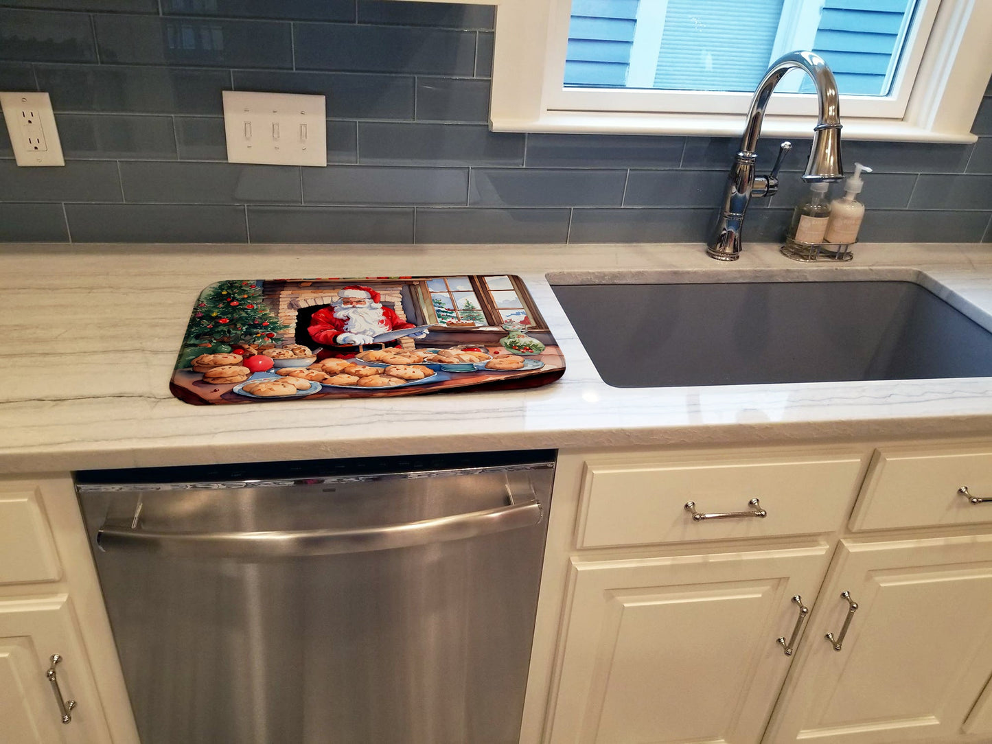 Cookies with Santa Claus Dish Drying Mat