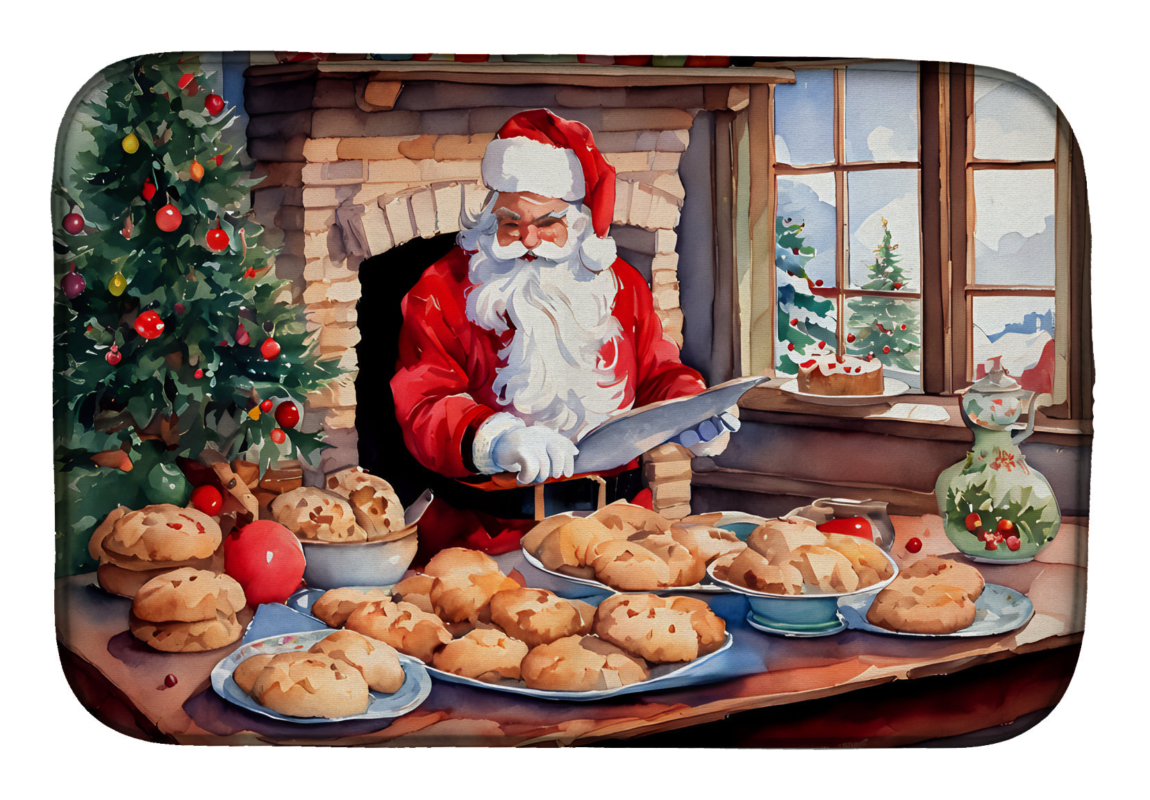 Buy this Cookies with Santa Claus Dish Drying Mat