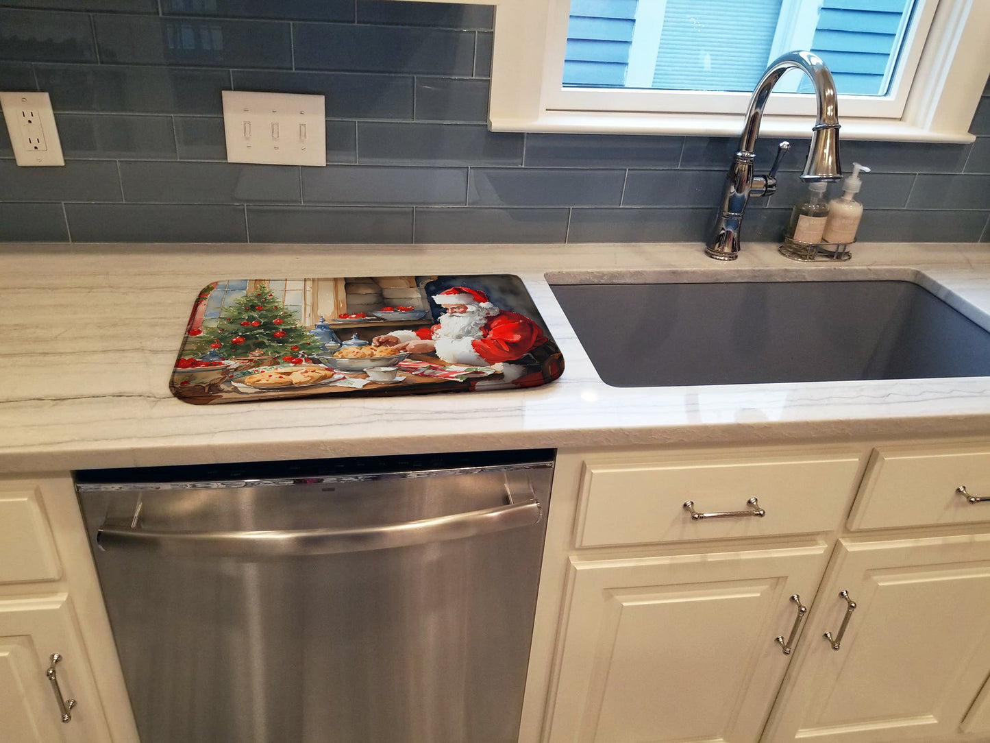 Cookies with Santa Claus Dish Drying Mat