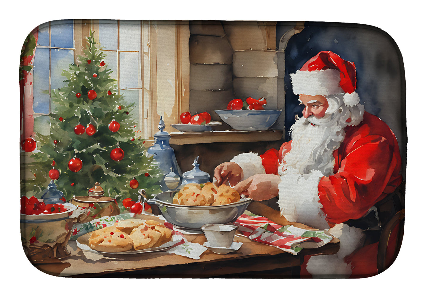 Buy this Cookies with Santa Claus Dish Drying Mat