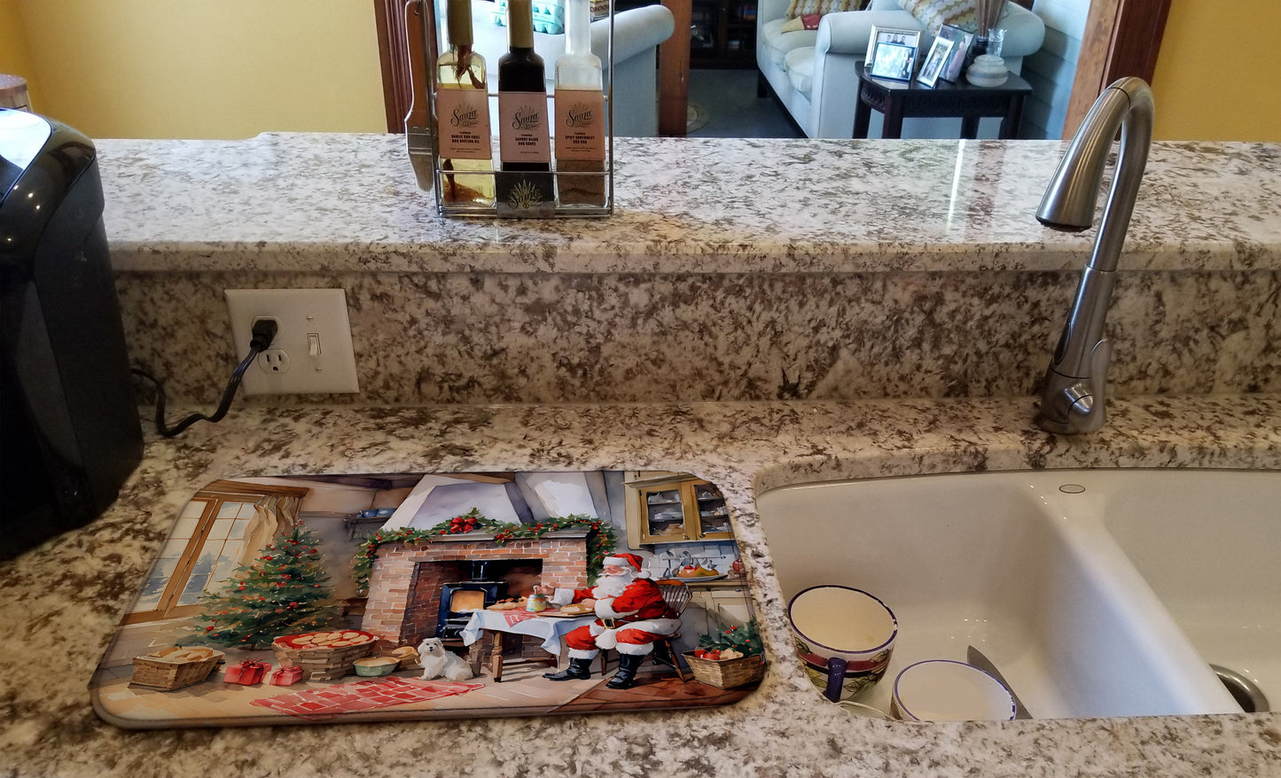 Cookies with Santa Claus Dish Drying Mat