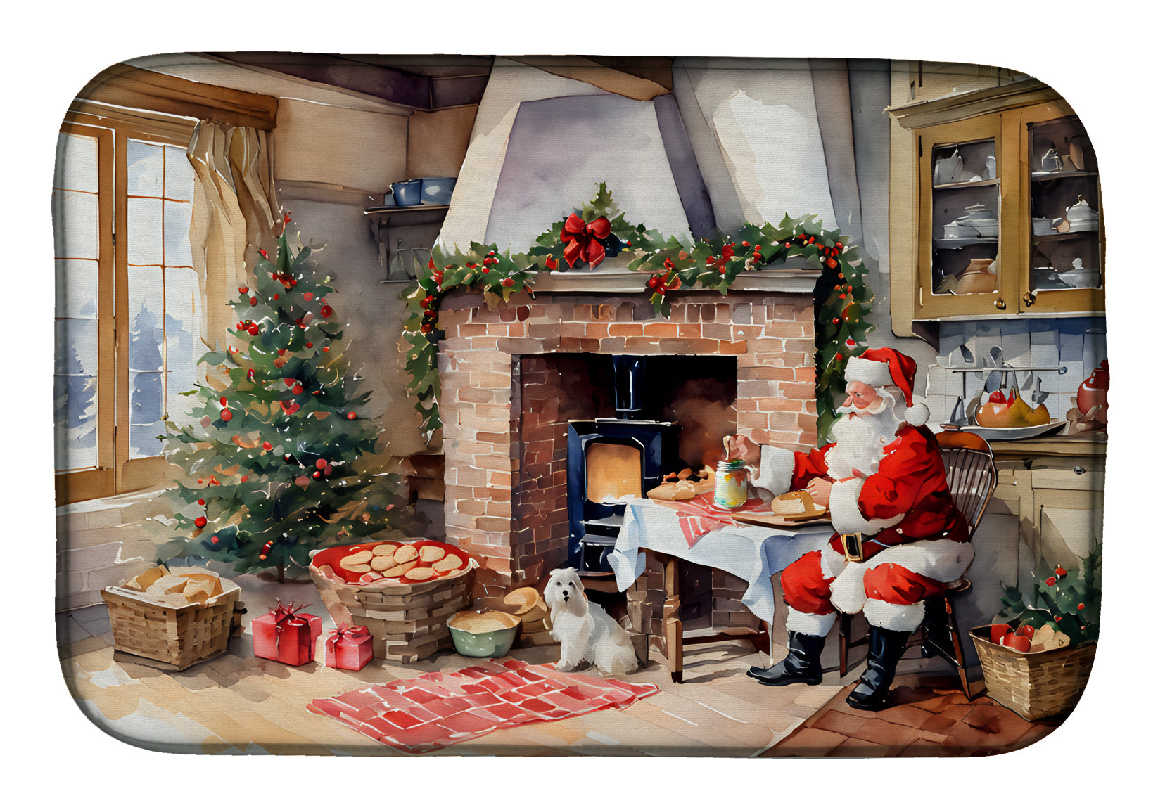 Buy this Cookies with Santa Claus Dish Drying Mat