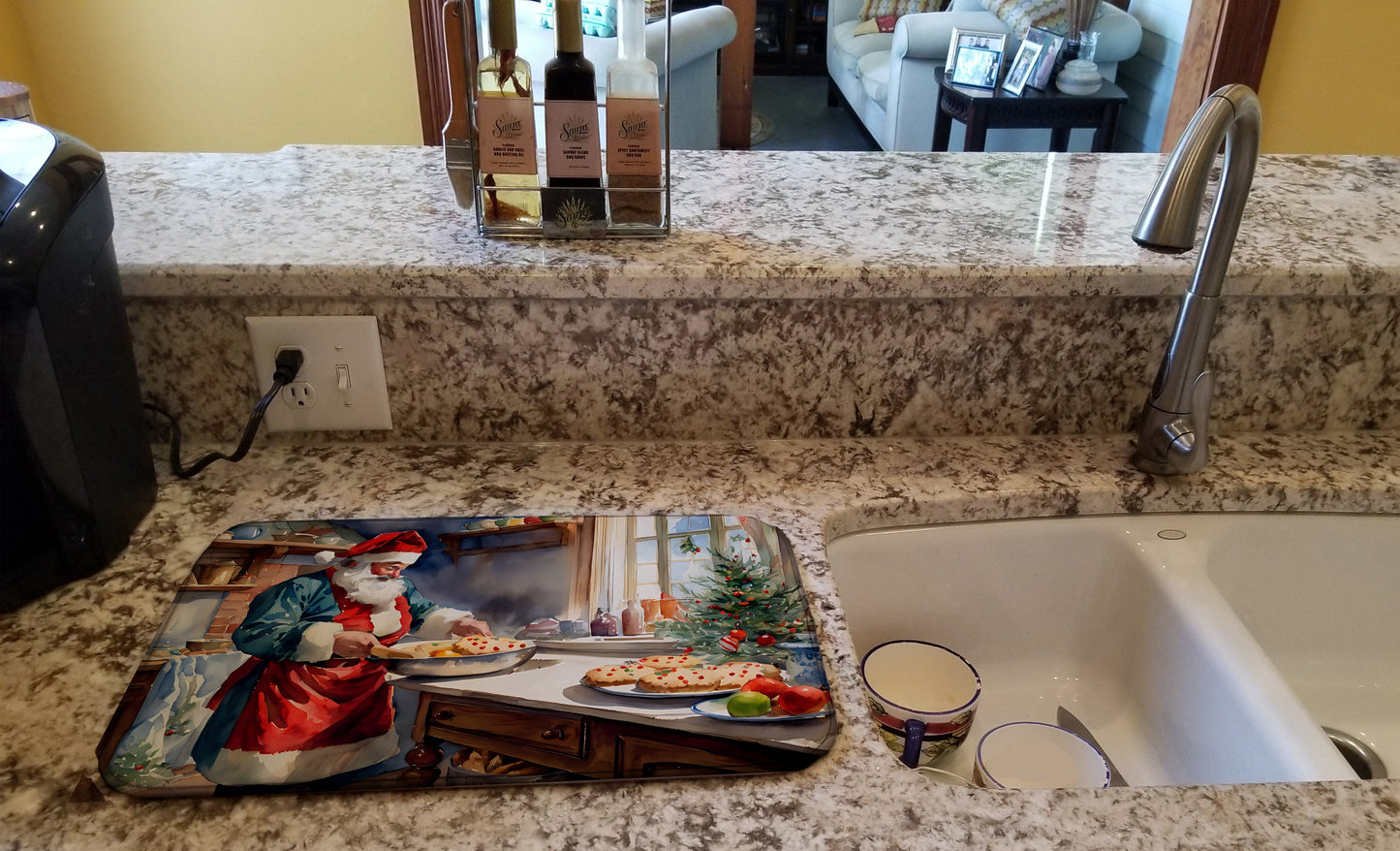 Cookies with Santa Claus Babbo Natale Dish Drying Mat