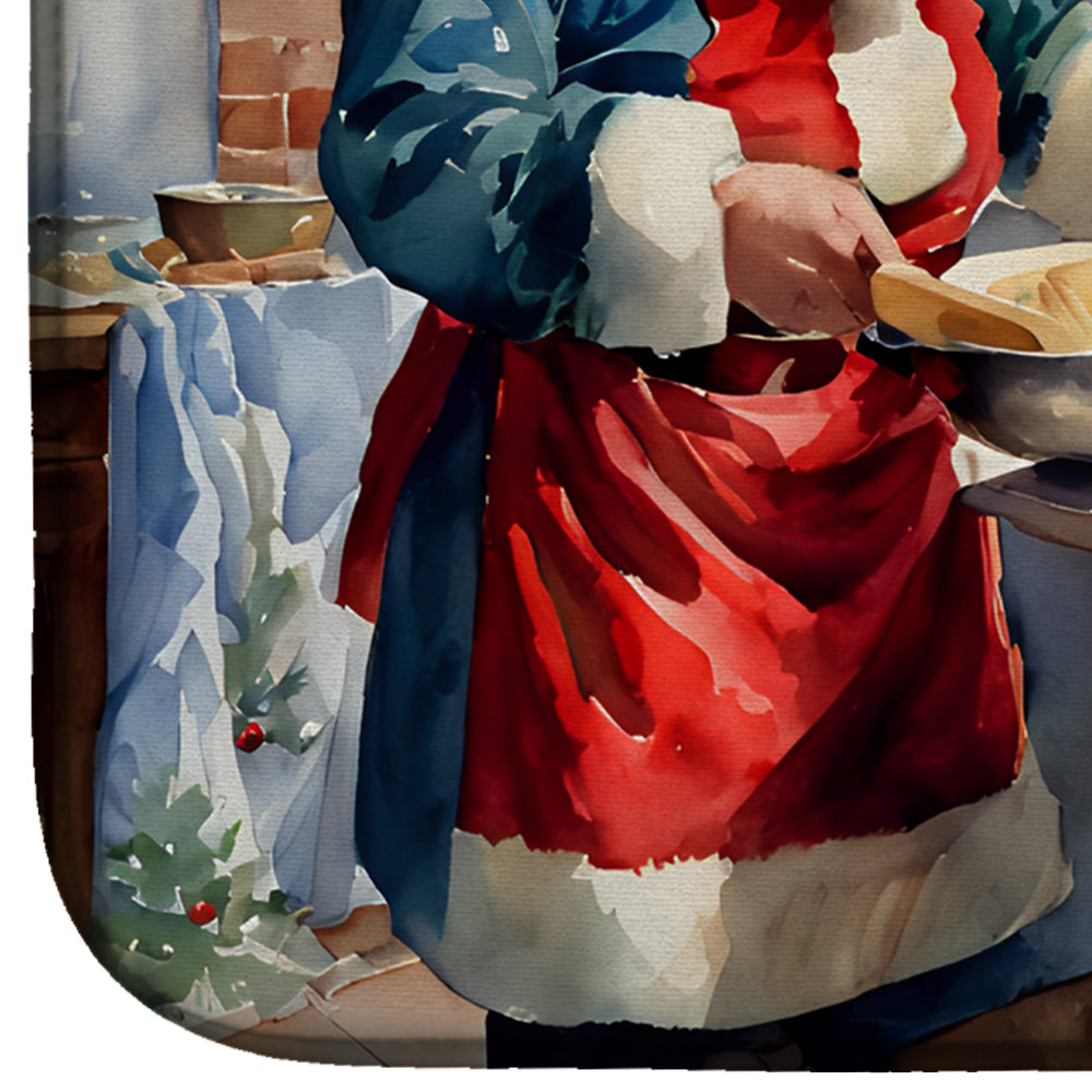 Cookies with Santa Claus Babbo Natale Dish Drying Mat