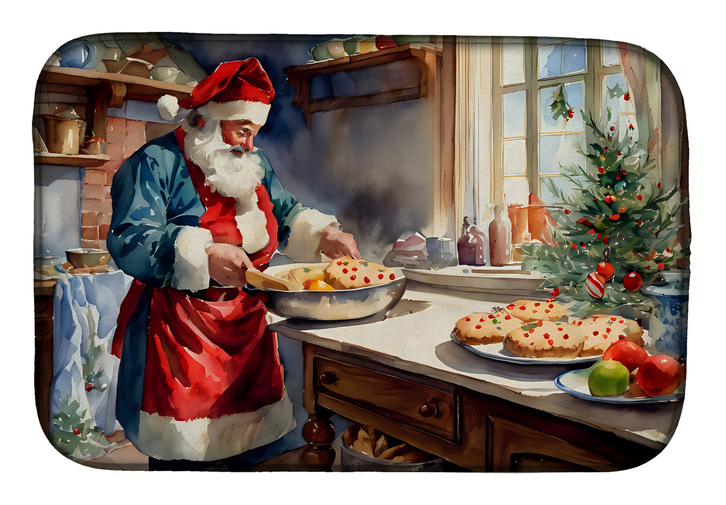 Buy this Cookies with Santa Claus Babbo Natale Dish Drying Mat