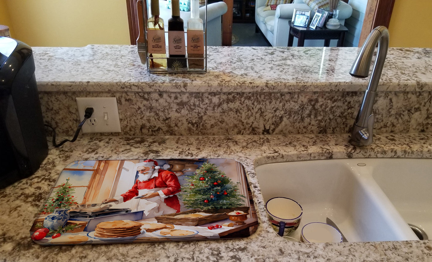 Cookies with Santa Claus Babbo Natale Dish Drying Mat