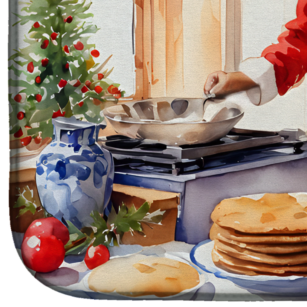 Cookies with Santa Claus Babbo Natale Dish Drying Mat