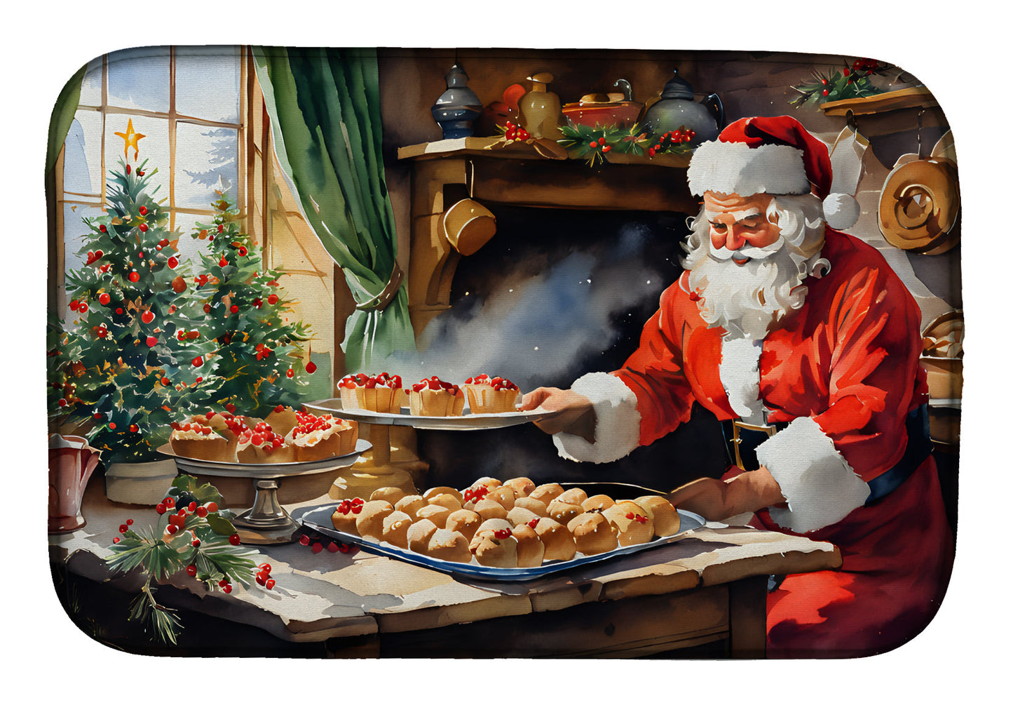 Buy this Cookies with Santa Claus Dish Drying Mat