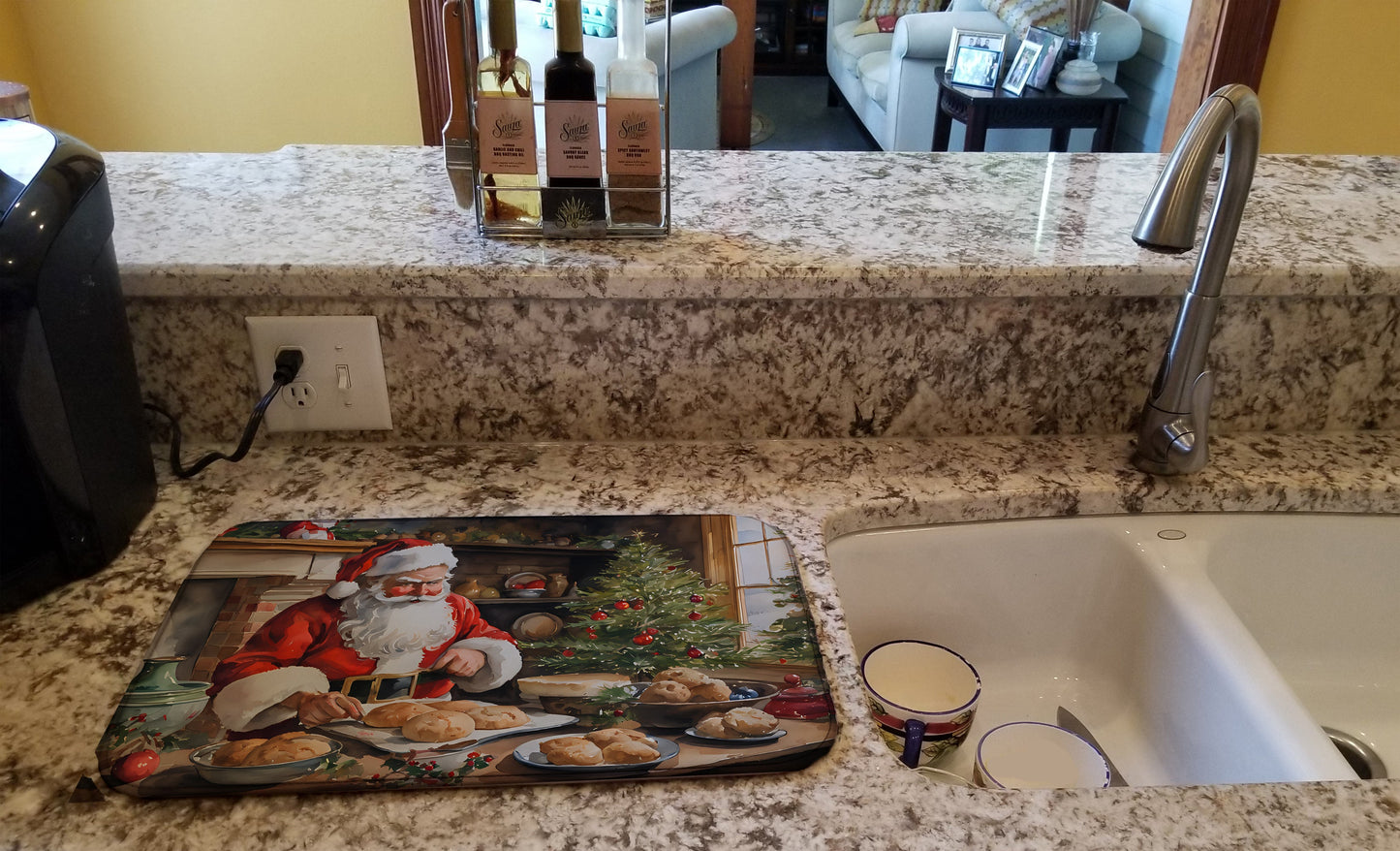 Cookies with Santa Claus Dish Drying Mat