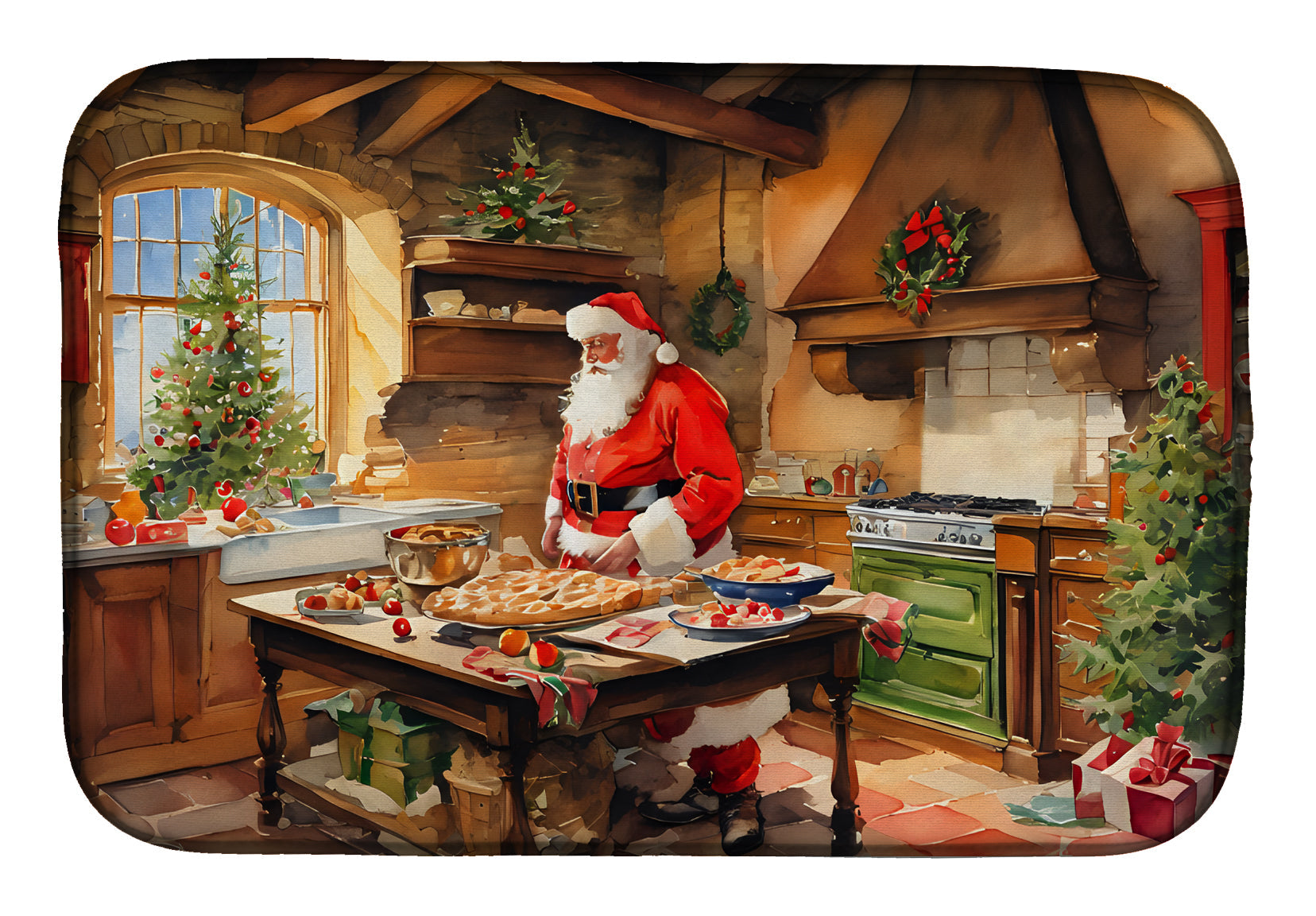 Buy this Cookies with Santa Claus Father Christmas Dish Drying Mat