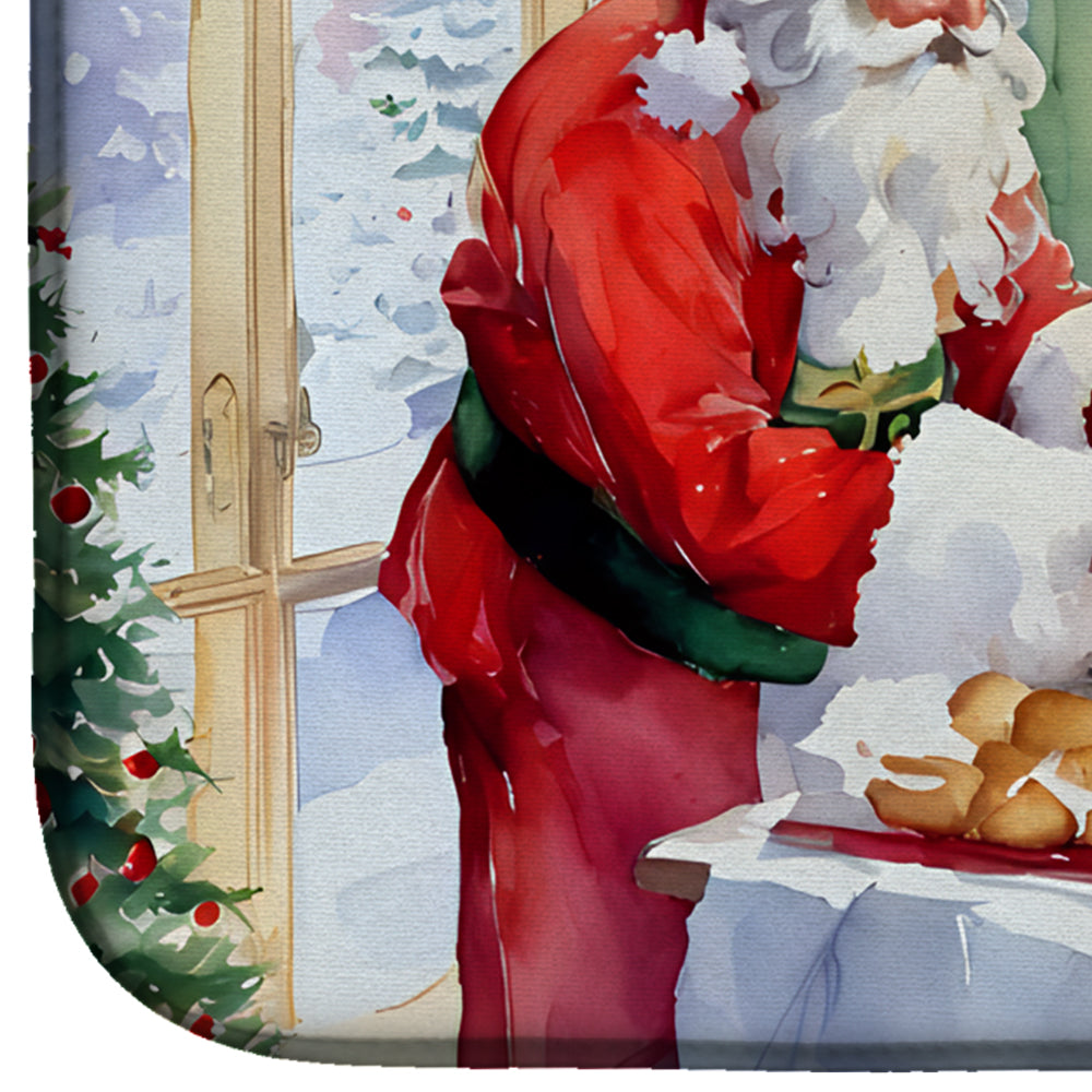 Cookies with Santa Claus Father Christmas Dish Drying Mat