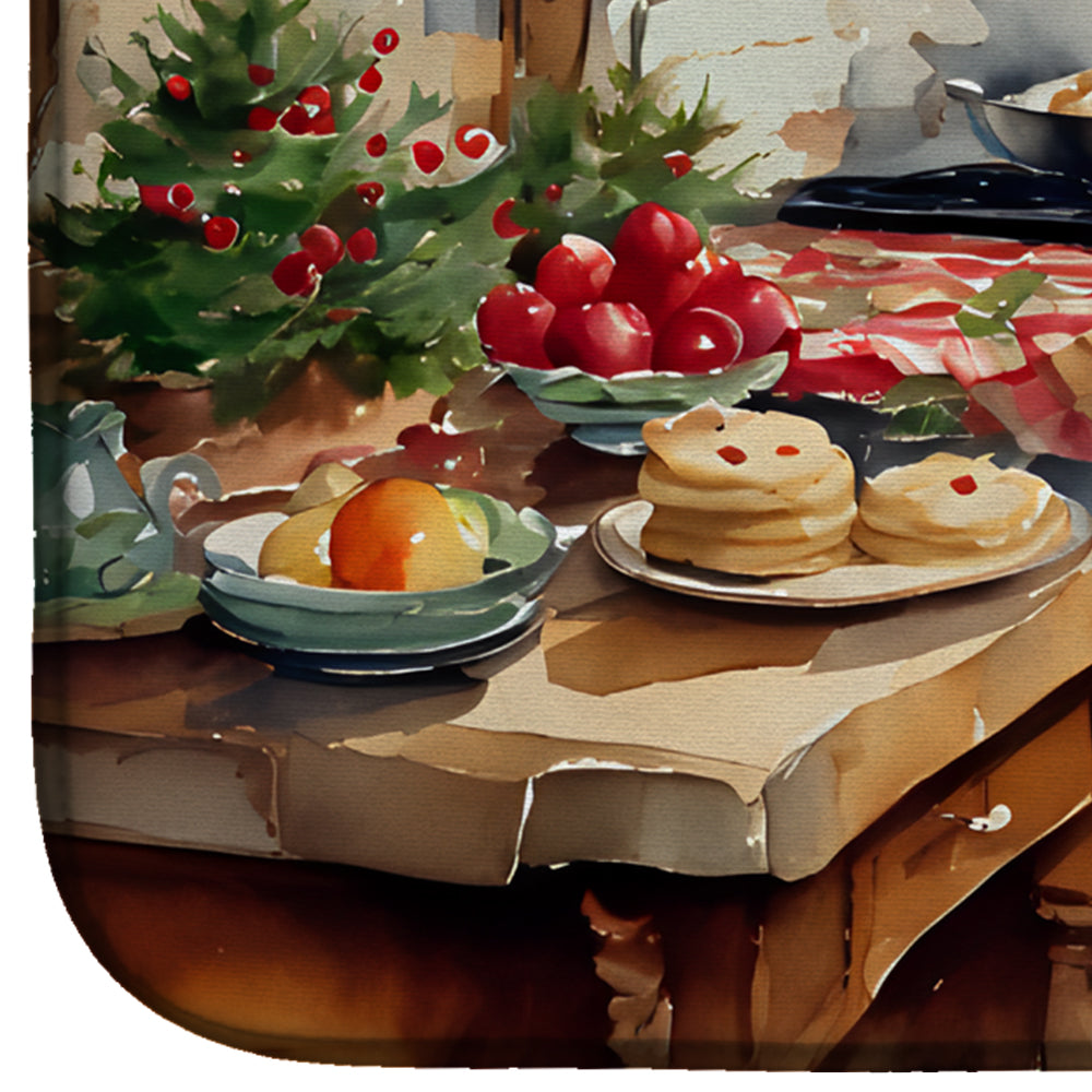 Cookies with Santa Claus Father Christmas Dish Drying Mat