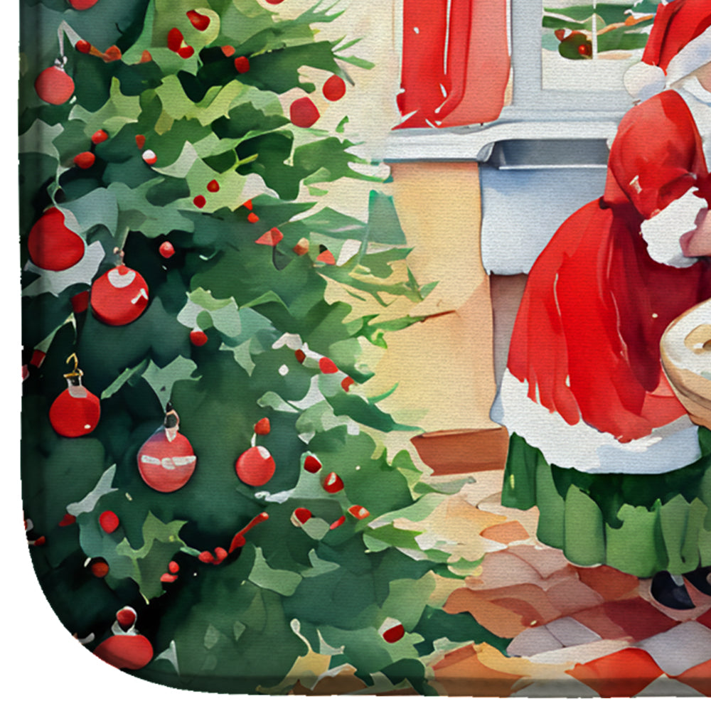 Cookies with Santa Claus Mrs. Claus Dish Drying Mat