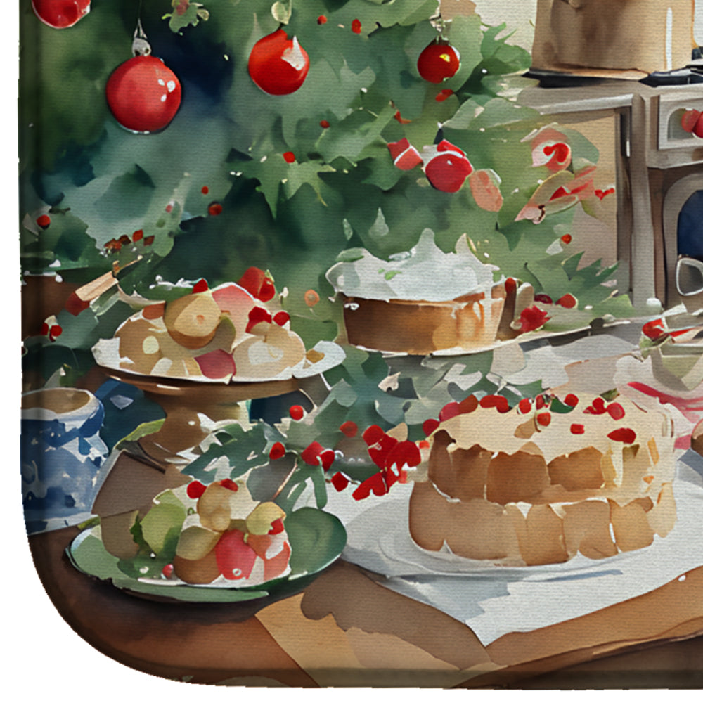 Cookies with Santa Claus Mrs. Claus Dish Drying Mat