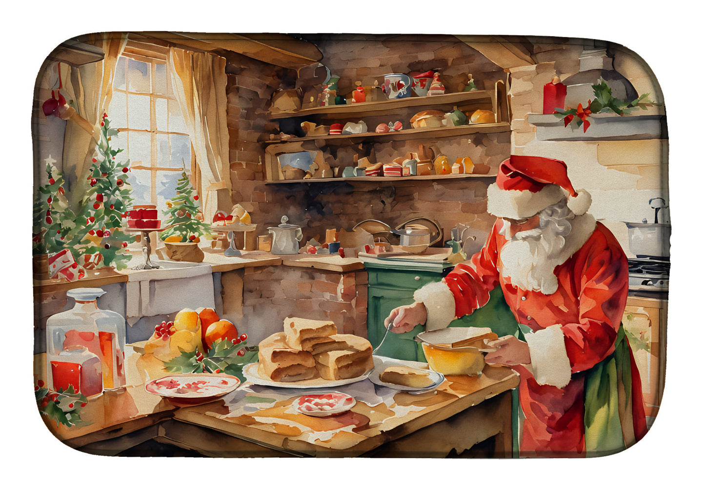 Buy this Cookies with Santa Claus Papa Noel Dish Drying Mat