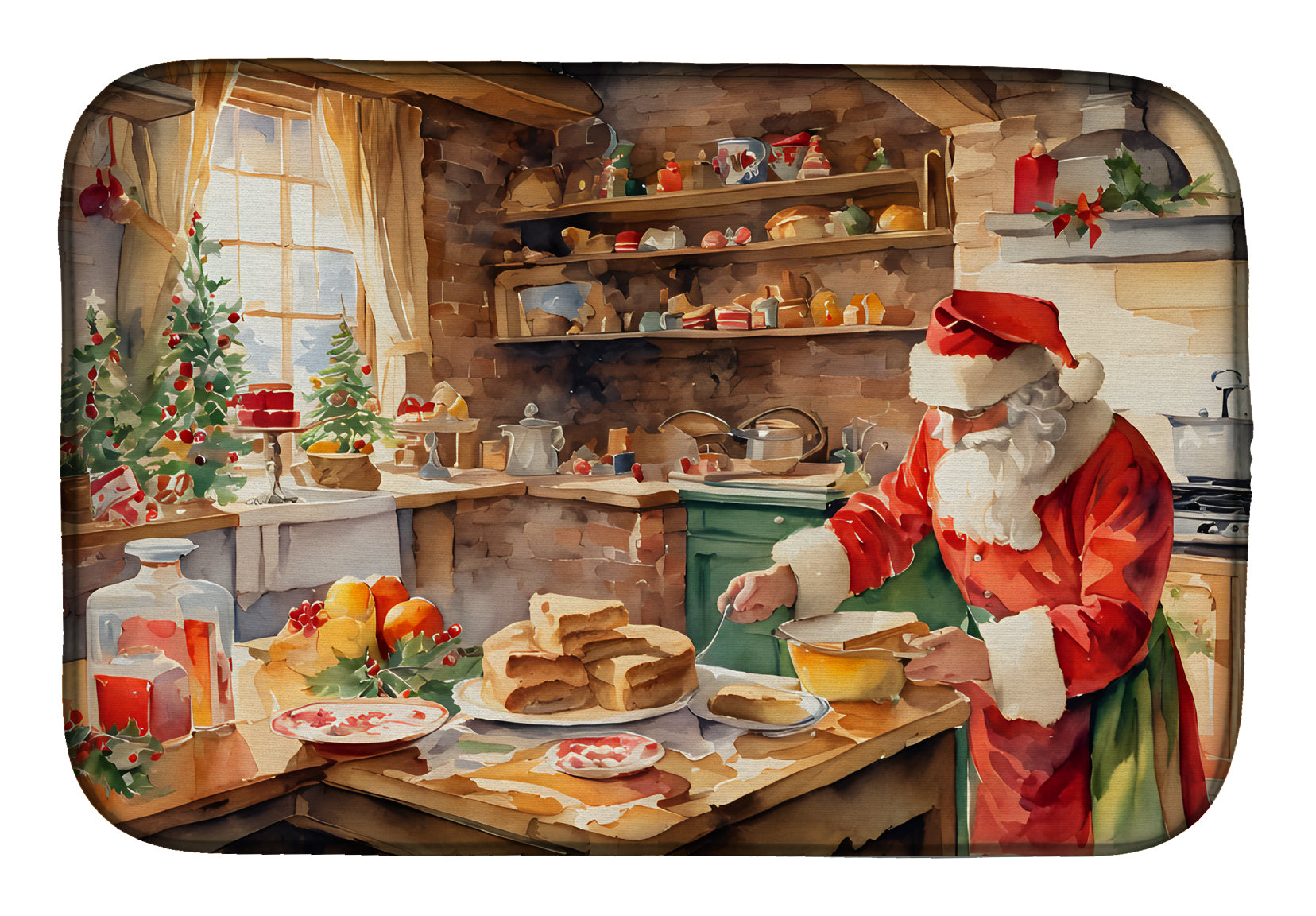 Buy this Cookies with Santa Claus Papa Noel Dish Drying Mat