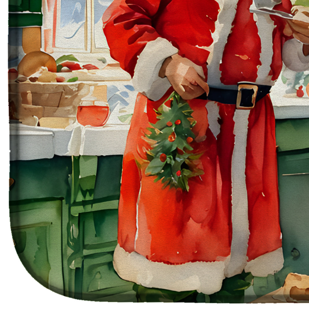 Cookies with Santa Claus Papa Noel Dish Drying Mat