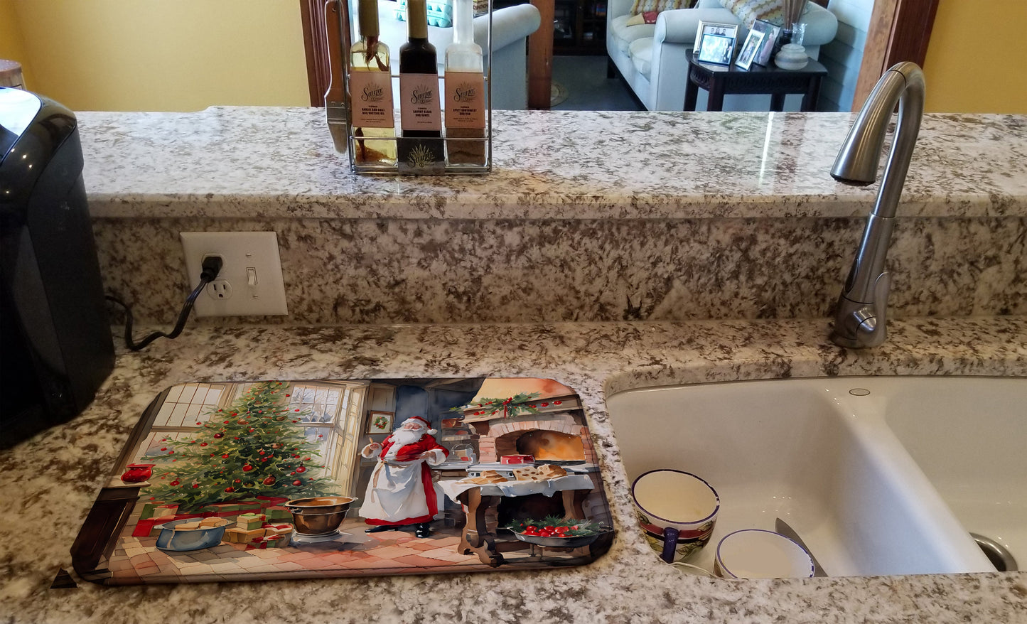 Cookies with Santa Claus Dish Drying Mat
