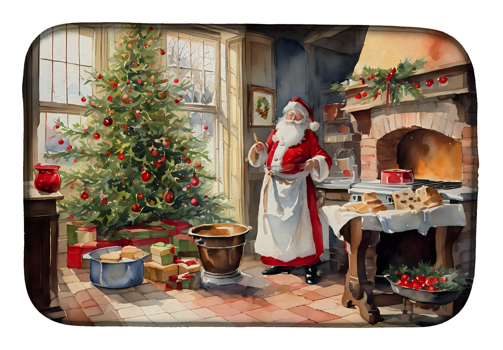 Buy this Cookies with Santa Claus Dish Drying Mat