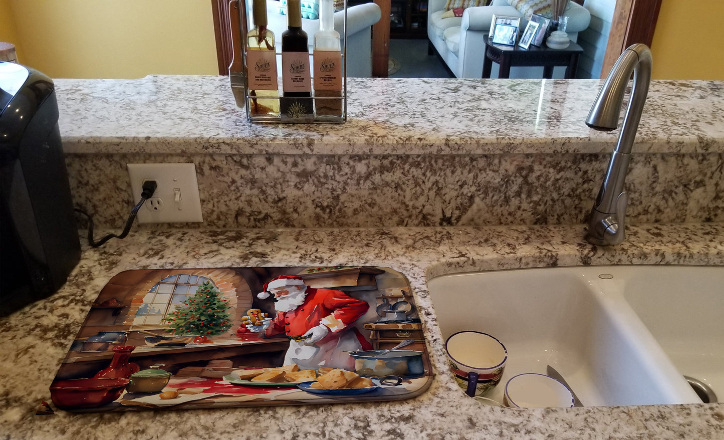 Cookies with Santa Claus Dish Drying Mat