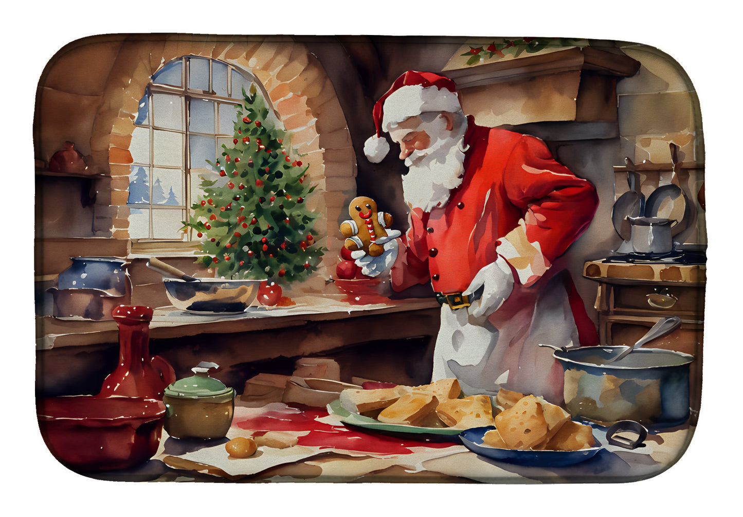 Buy this Cookies with Santa Claus Dish Drying Mat