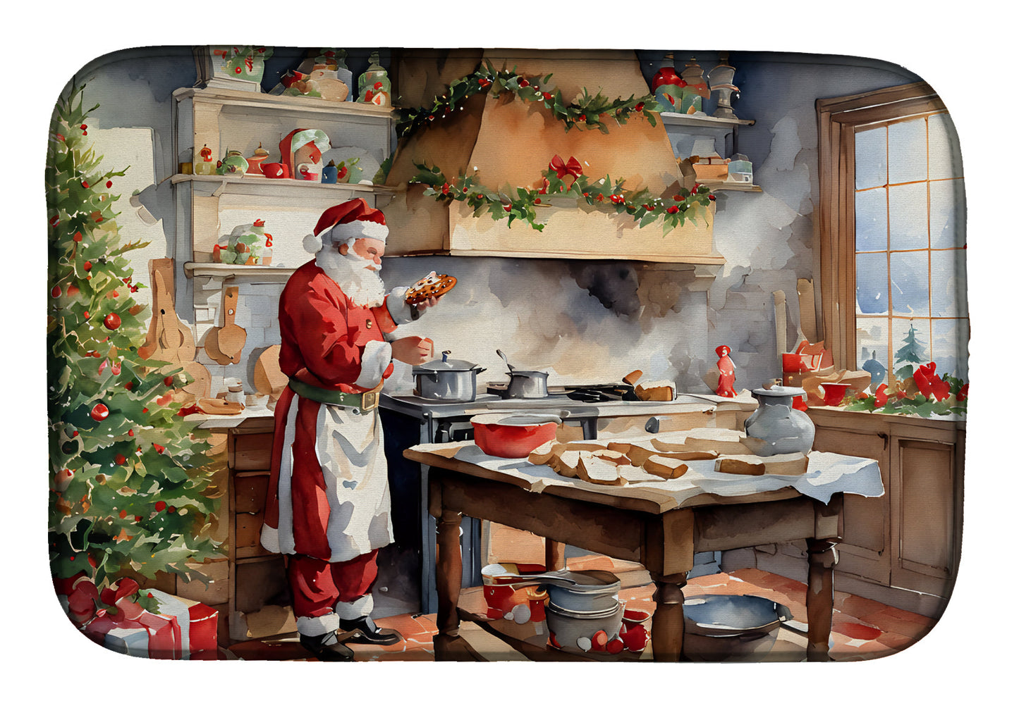 Buy this Cookies with Santa Claus Dish Drying Mat