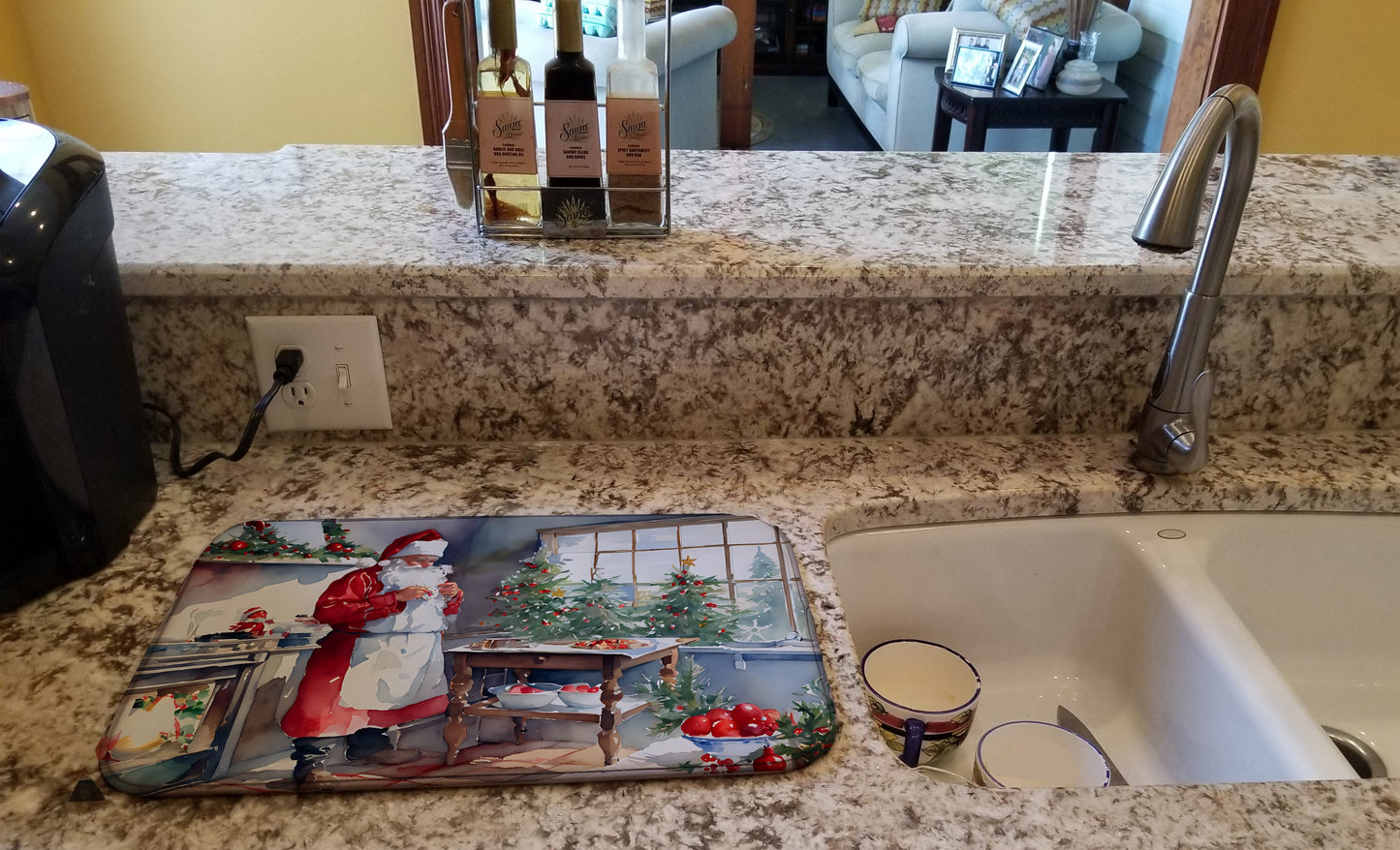Cookies with Santa Claus Dish Drying Mat